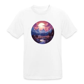 Landscape - Illustration - Men's Breathable T-Shirt - white - Front - AI Model Male 185 dark (185cm)