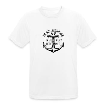 Ich bin nicht stur, ich bin nur sehr entschlossen. - Männer T-Shirt atmungsaktiv - Weiß - Vorne - AI Model Male 185 dark (185cm)