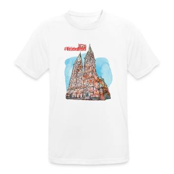 Wir Lieben Bremen (Bremer Dom) - Männer T-Shirt atmungsaktiv - Weiß - Vorne - AI Model Male 185 dark (185cm)