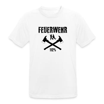 Feuerwehr - Männer T-Shirt atmungsaktiv - Weiß - Vorne - AI Model Male 185 dark (185cm)
