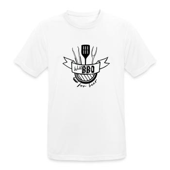 GRILL BEER BBQ GAME PARTY BARBECUE CELEBRATION MOTIF - Men's Breathable T-Shirt - white - Front - AI Model Male 185 dark (185cm)