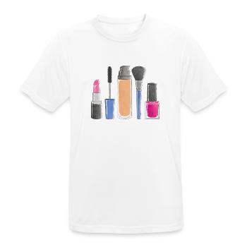Beauty make-up - Men's Breathable T-Shirt - white - Front - AI Model Male 185 dark (185cm)