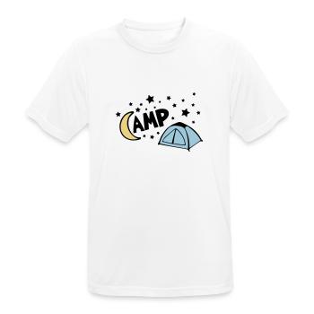 NACHTLAGER LAGER NACHT CAMPING STERNE ZELT MOTIV - Männer T-Shirt atmungsaktiv - Weiß - Vorne - AI Model Male 185 dark (185cm)