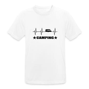 Camping - Männer T-Shirt atmungsaktiv - Weiß - Vorne - AI Model Male 185 dark (185cm)