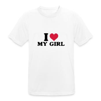 j'aime ma fille de - T-shirt respirant Homme - blanc - Devant - AI Model Male 185 dark (185cm)