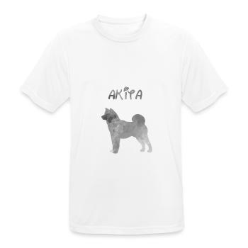 Akita in watercolor - Men's Breathable T-Shirt - white - Front - AI Model Male 185 dark (185cm)