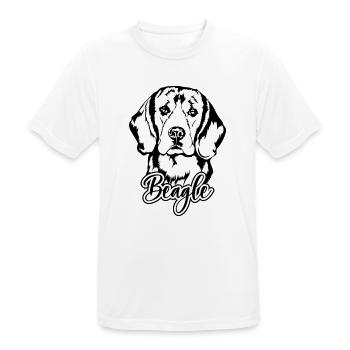 BEAGLE Hundeportrait Hund Hunde Wilsigns Jagdhund - Männer T-Shirt atmungsaktiv - Weiß - Vorne - AI Model Male 185 dark (185cm)