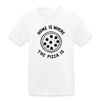 Home is Where the Pizza is - Men's Breathable T-Shirt - white - Front - AI Model Male 185 dark (185cm)