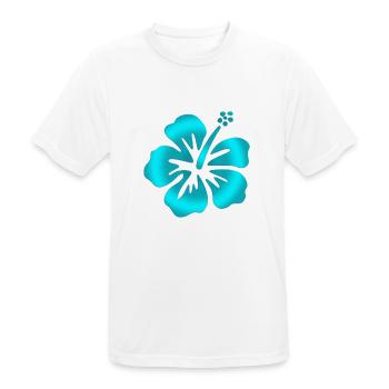 Hibiscus Turquoise - T-shirt respirant Homme - blanc - Devant - AI Model Male 185 dark (185cm)