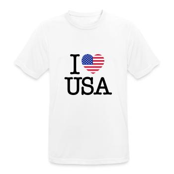 I love USA - Men's Breathable T-Shirt - white - Front - AI Model Male 185 dark (185cm)