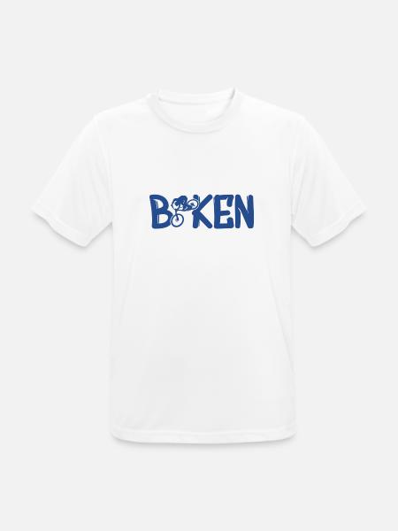 biken - Männer T-Shirt atmungsaktiv - Weiß