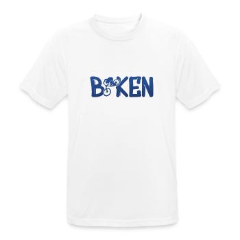 Biken Fahrrad Bike - Männer T-Shirt atmungsaktiv - Weiß - Vorne - AI Model Male 185 dark (185cm)