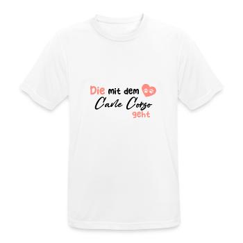 Die mit dem Cane Corso geht - Hund Hundeliebhaber - Männer T-Shirt atmungsaktiv - Weiß - Vorne - AI Model Male 185 dark (185cm)