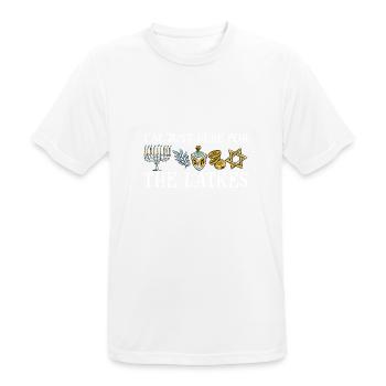 I'm Just Here for the Latkes Happy Hanukkah - Men's Breathable T-Shirt - white - Front - AI Model Male 185 dark (185cm)