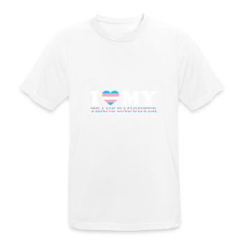 Ich liebe (Herz) meine Trans-Tochter - Männer T-Shirt atmungsaktiv - Weiß - Vorne - AI Model Male 185 dark (185cm)