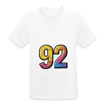 92 Number Symbol - Men's Breathable T-Shirt - white - Front - AI Model Male 185 dark (185cm)