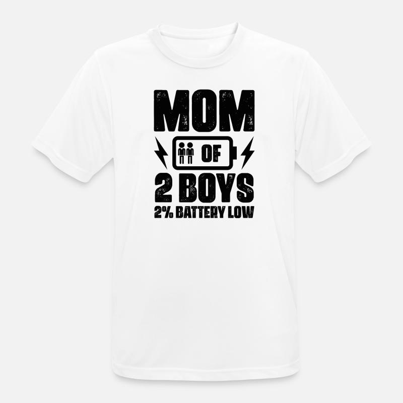 Mama Von Zwei Jungs Mutter Muttertag - Männer T-Shirt atmungsaktiv - Weiß
