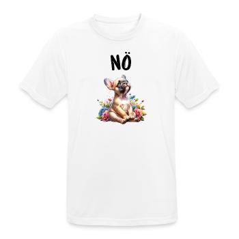 Französische Bulldogge Spruch Nö Hundeliebhaber - Männer T-Shirt atmungsaktiv - Weiß - Vorne - AI Model Male 185 dark (185cm)