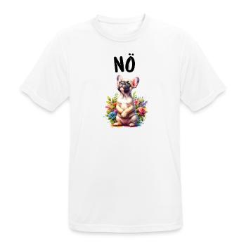 Französische Bulldogge Spruch Nö Hundeliebhaber - Männer T-Shirt atmungsaktiv - Weiß - Vorne - AI Model Male 185 dark (185cm)
