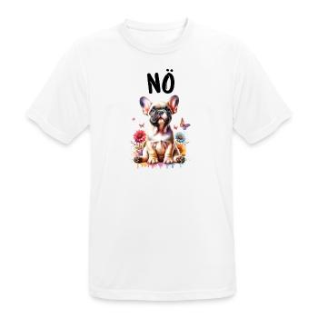 Französische Bulldogge Spruch Nö Hundeliebhaber - Männer T-Shirt atmungsaktiv - Weiß - Vorne - AI Model Male 185 dark (185cm)