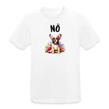 Französische Bulldogge Spruch Nö Hundeliebhaber - Männer T-Shirt atmungsaktiv - Weiß - Vorne - AI Model Male 185 dark (185cm)