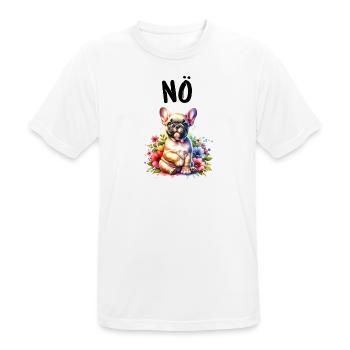 Französische Bulldogge Spruch Nö Hundeliebhaber - Männer T-Shirt atmungsaktiv - Weiß - Vorne - AI Model Male 185 dark (185cm)