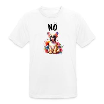 Französische Bulldogge Spruch Nö Hundeliebhaber - Männer T-Shirt atmungsaktiv - Weiß - Vorne - AI Model Male 185 dark (185cm)