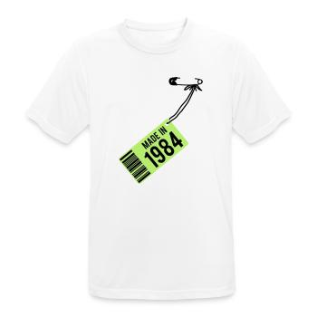 Birthday T-Shirt 1984 - Men's Breathable T-Shirt - white - Front - AI Model Male 185 dark (185cm)
