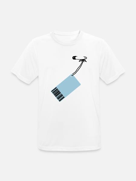 Preis-Schild - Männer T-Shirt atmungsaktiv - Weiß