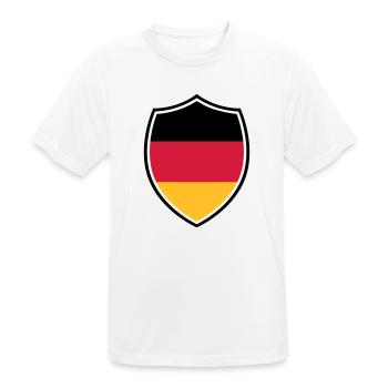 Deutschland Wappen Flagge - Germany Fussball Team - Männer T-Shirt atmungsaktiv - Weiß - Vorne - AI Model Male 185 dark (185cm)