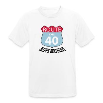 Birthday Birthday Route 40 - Men's Breathable T-Shirt - white - Front - AI Model Male 185 dark (185cm)