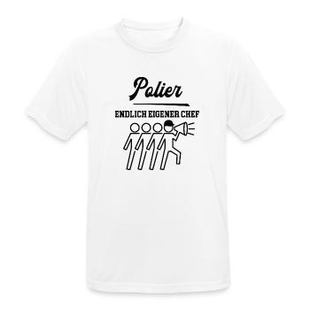 Polier Chef Selbstständig Machen Bauleiter Firma - Männer T-Shirt atmungsaktiv - Weiß - Vorne - AI Model Male 185 dark (185cm)