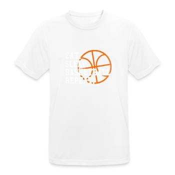 Eat Sleep Basketball Repeat Geschenk Sport Baller - Männer T-Shirt atmungsaktiv - Weiß - Vorne - AI Model Male 185 dark (185cm)