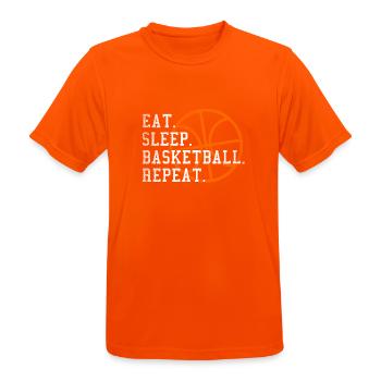 Eat Sleep Basketball Repeat Geschenk Sport Baller - Männer T-Shirt atmungsaktiv - Neonorange - Vorne - AI Model Male 185 dark (185cm)