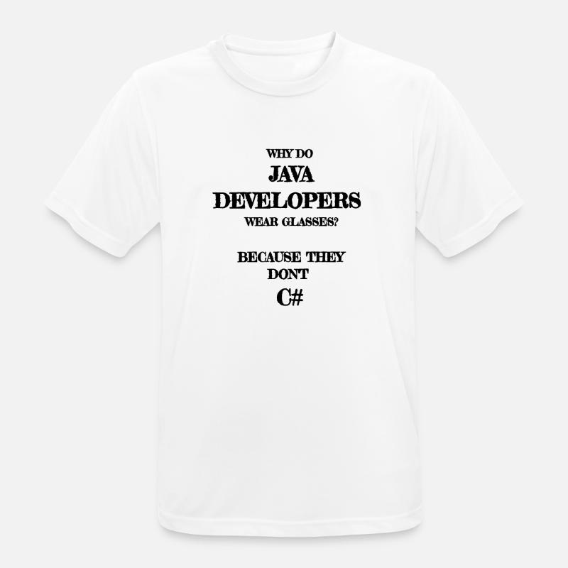 java developers joke Java Developer - T-shirt respirant Homme - blanc