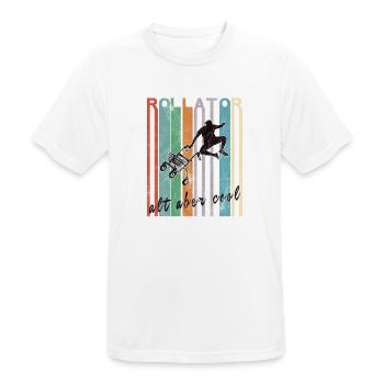 Rollator Vintage Freestyle Old but Cool Gift - Men's Breathable T-Shirt - white - Front - AI Model Male 185 dark (185cm)