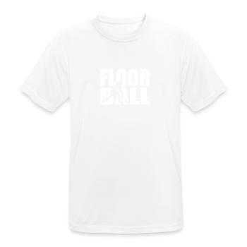 Floorball - Männer T-Shirt atmungsaktiv - Weiß - Vorne - AI Model Male 185 dark (185cm)