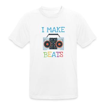 Funny DJ Producer Beat Macher Gift Party - Men's Breathable T-Shirt - white - Front - AI Model Male 185 dark (185cm)