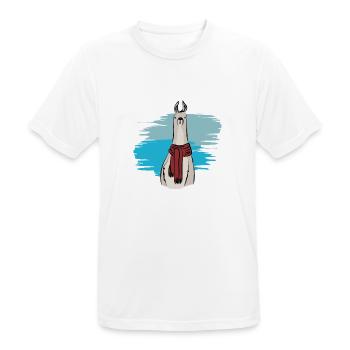 Lustige Lama-Lama-Alpaka-T-Shirt Geschenkideen - Männer T-Shirt atmungsaktiv - Weiß - Vorne - AI Model Male 185 dark (185cm)