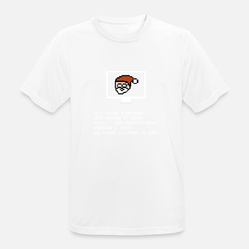 Weihnachten SQL Clause Programmierer IT Geschenk - Männer T-Shirt atmungsaktiv - Weiß