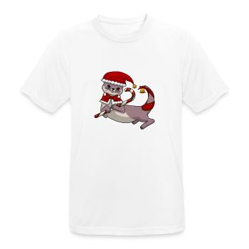 Loutre de Noël - T-shirt respirant Homme - blanc - Devant - AI Model Male 185 dark (185cm)