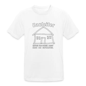 Haus Krumm und Schief damit habe ich Erfahrung - Männer T-Shirt atmungsaktiv - Weiß - Vorne - AI Model Male 185 dark (185cm)