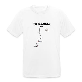 Col du Galibier 2642 m Serpentine in Frankreich - Männer T-Shirt atmungsaktiv - Weiß - Vorne - AI Model Male 185 dark (185cm)