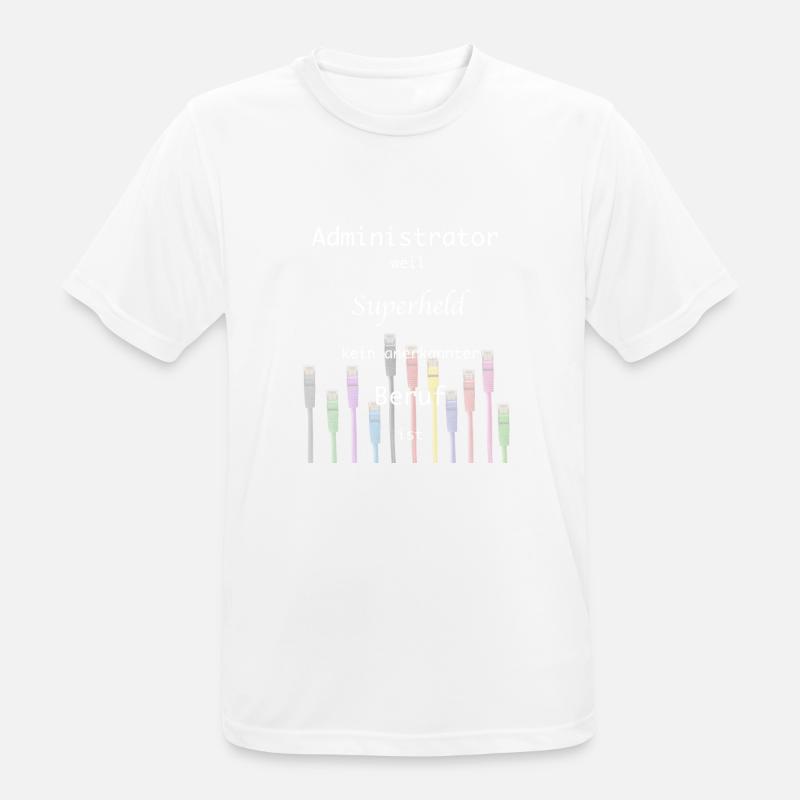 Administrator, Superheld,Beruf, IT, Admin,Nerd - Männer T-Shirt atmungsaktiv - Weiß