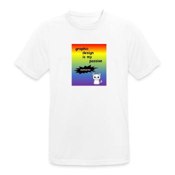 graphic design is my passion - Designer Profi - Männer T-Shirt atmungsaktiv - Weiß - Vorne - AI Model Male 185 dark (185cm)