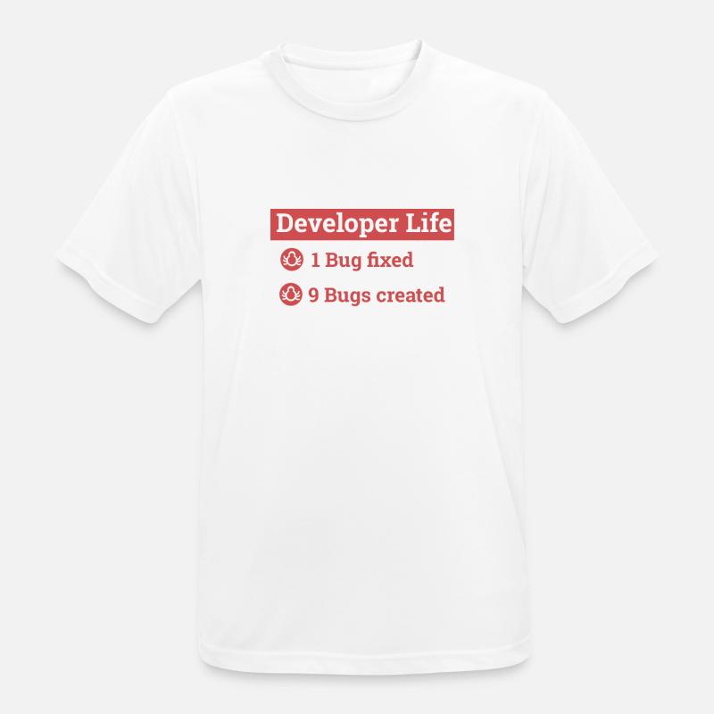 "Developer life" | Programmer, Programmierer - Männer T-Shirt atmungsaktiv - Weiß