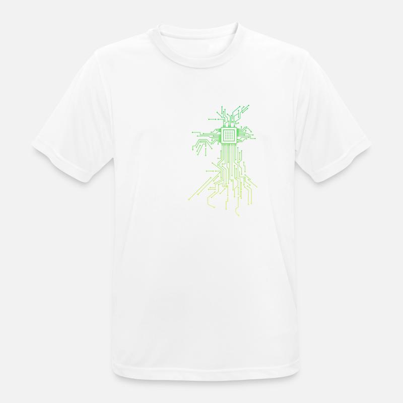 PCB circuit boards layout CPU heart computer admin nerd - Men's Breathable T-Shirt - white