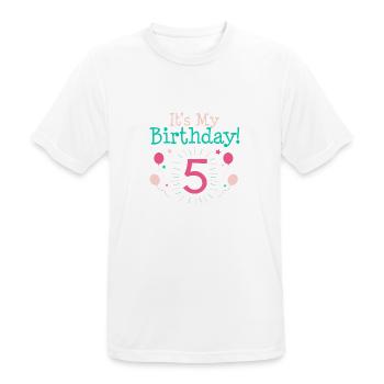 C'est mon 5ème cadeau d'anniversaire 5 ans Cadeaux cinquième B - T-shirt respirant Homme - blanc - Devant - AI Model Male 185 dark (185cm)