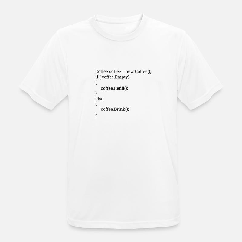 "Coffee and Code" | Programmers, programmers - Men's Breathable T-Shirt - white