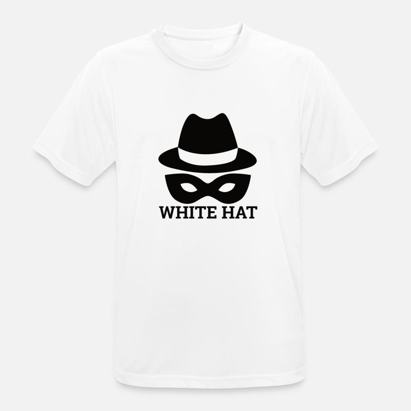 "White Hat Hacker" | Hacker, Computer - Männer T-Shirt atmungsaktiv - Weiß